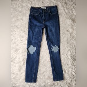 Free People Busted Knee Skinny Fit Jeans